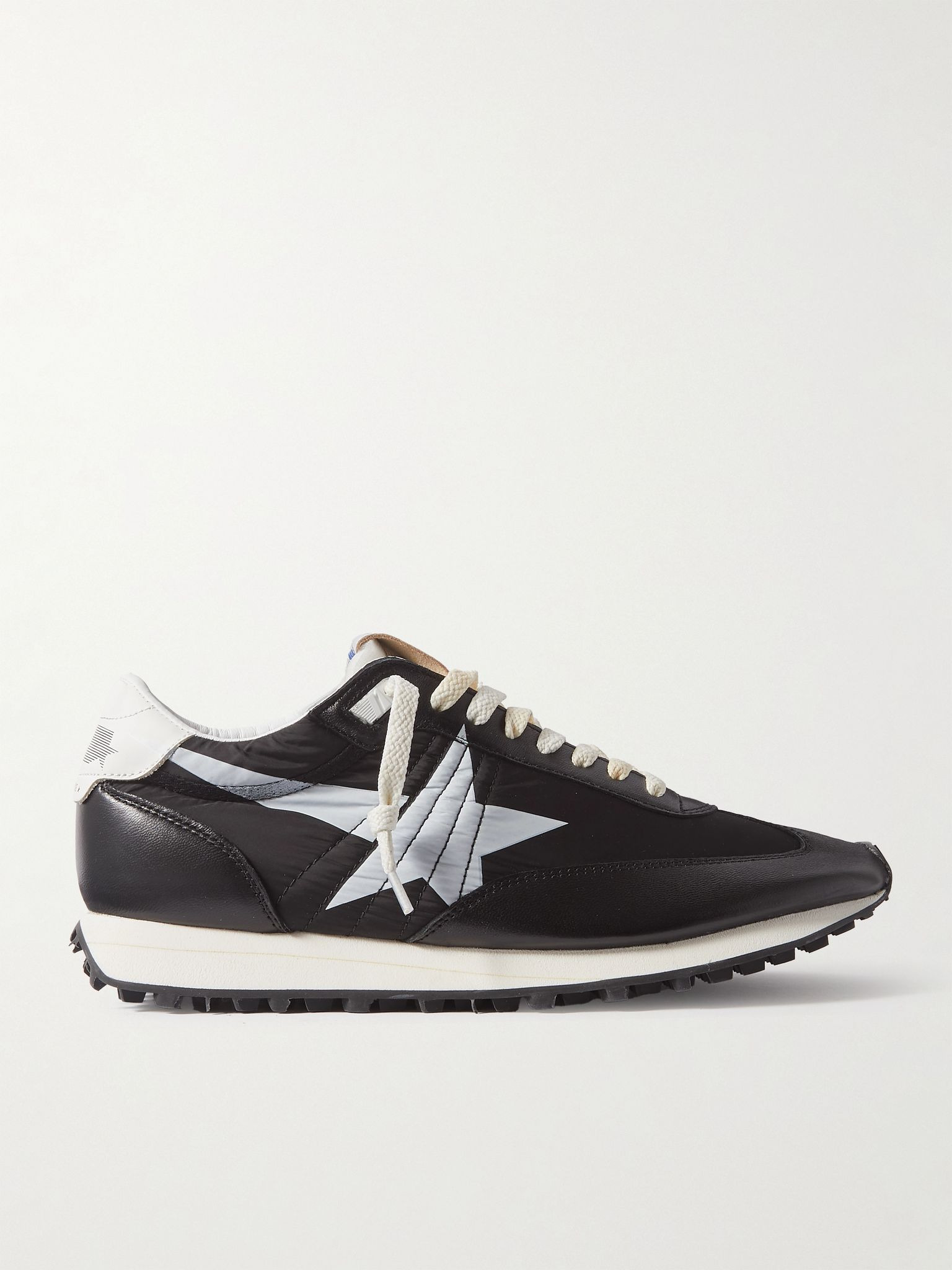 Marathon Leather-Trimmed Nylon Sneakers Black - 1