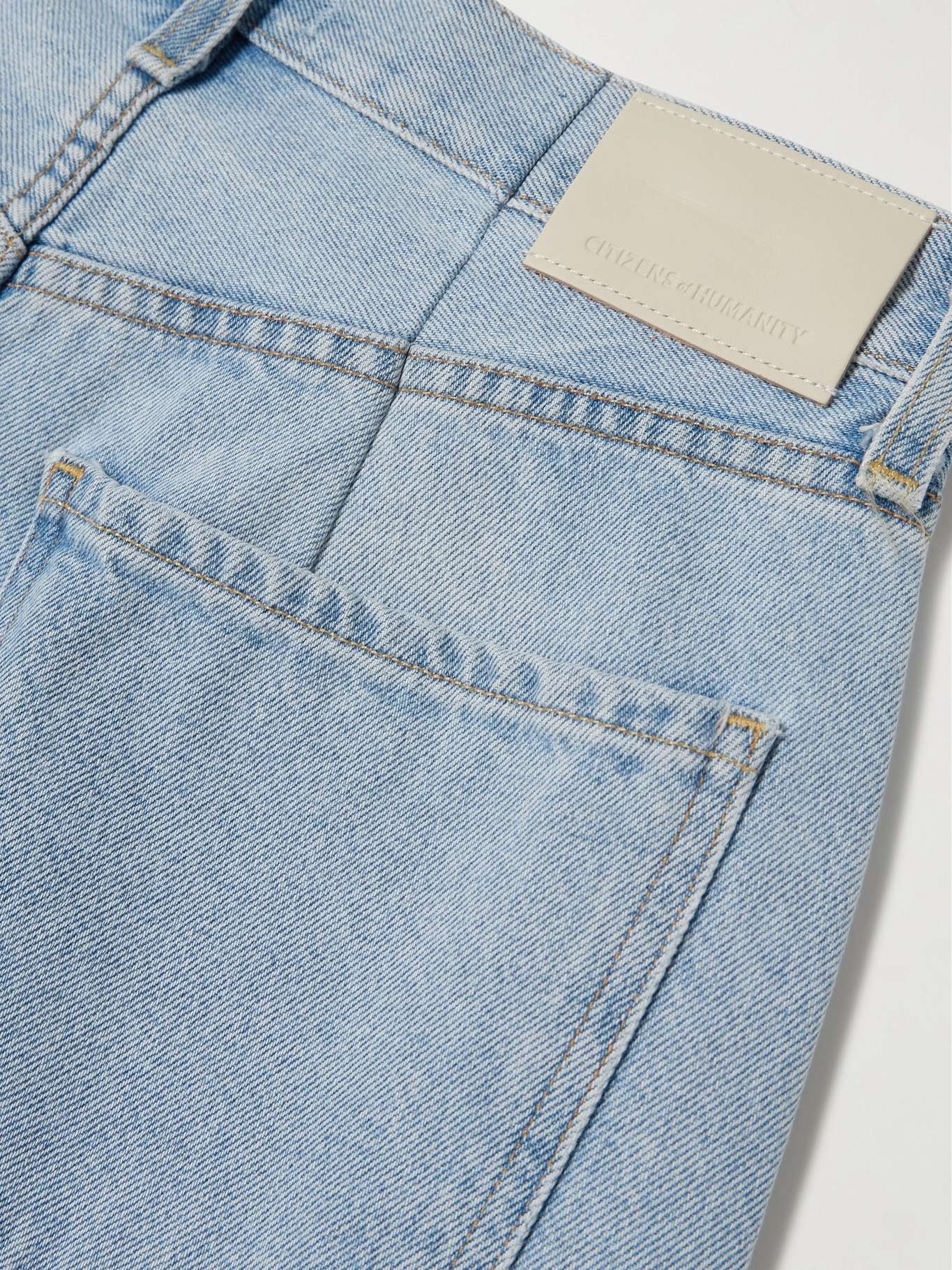 Horseshoe frayed high-rise wide-leg jeans Light denim - 6