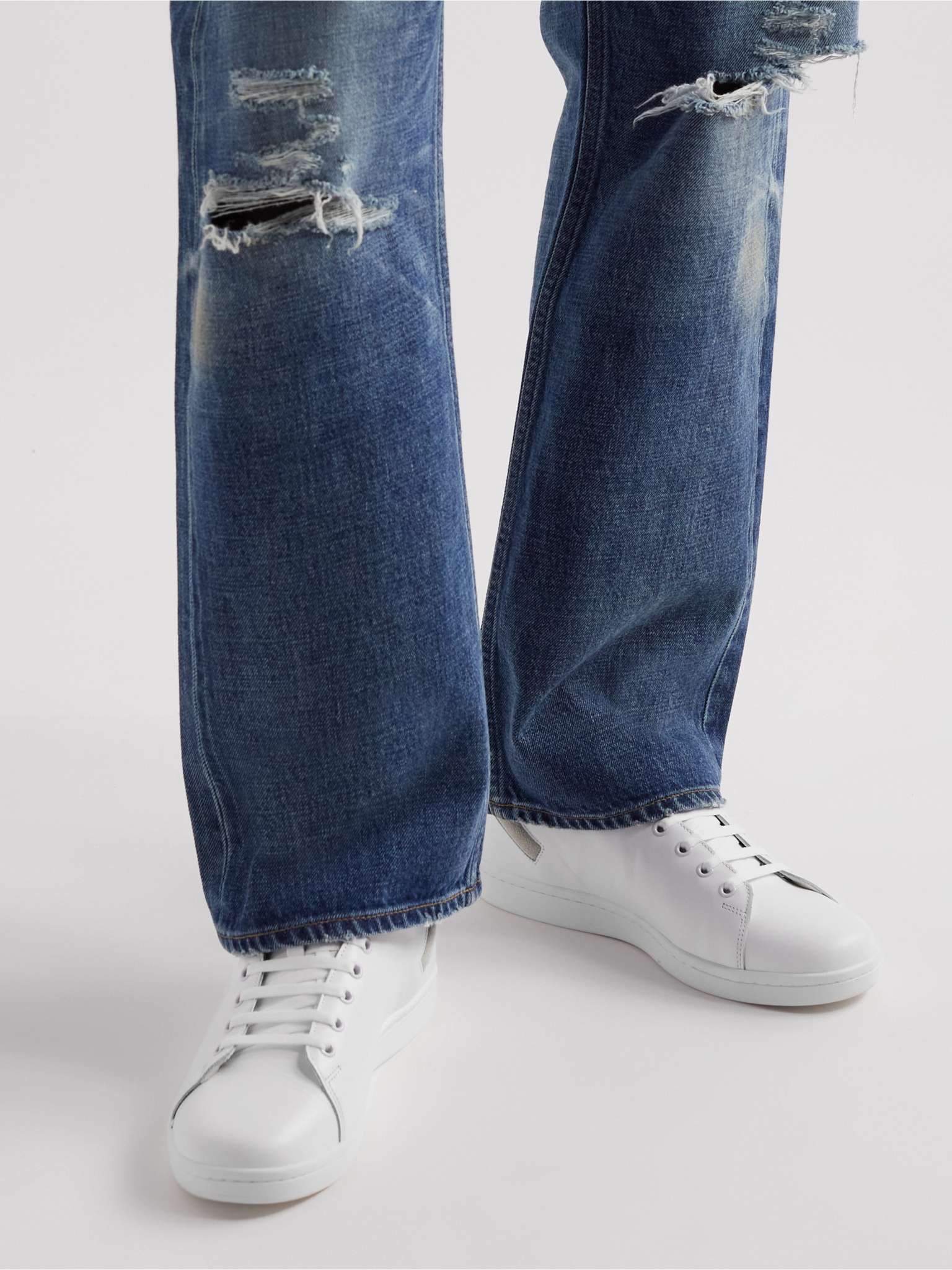 Orion Suede-Trimmed Leather Senakers - 2