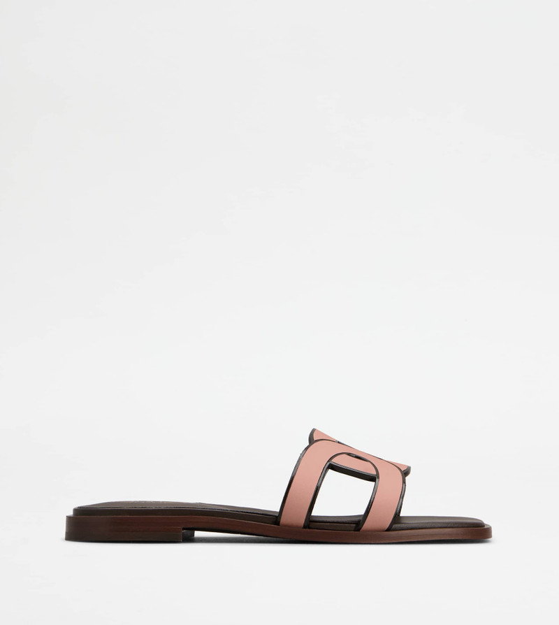 SANDALS IN LEATHER - PINK 1