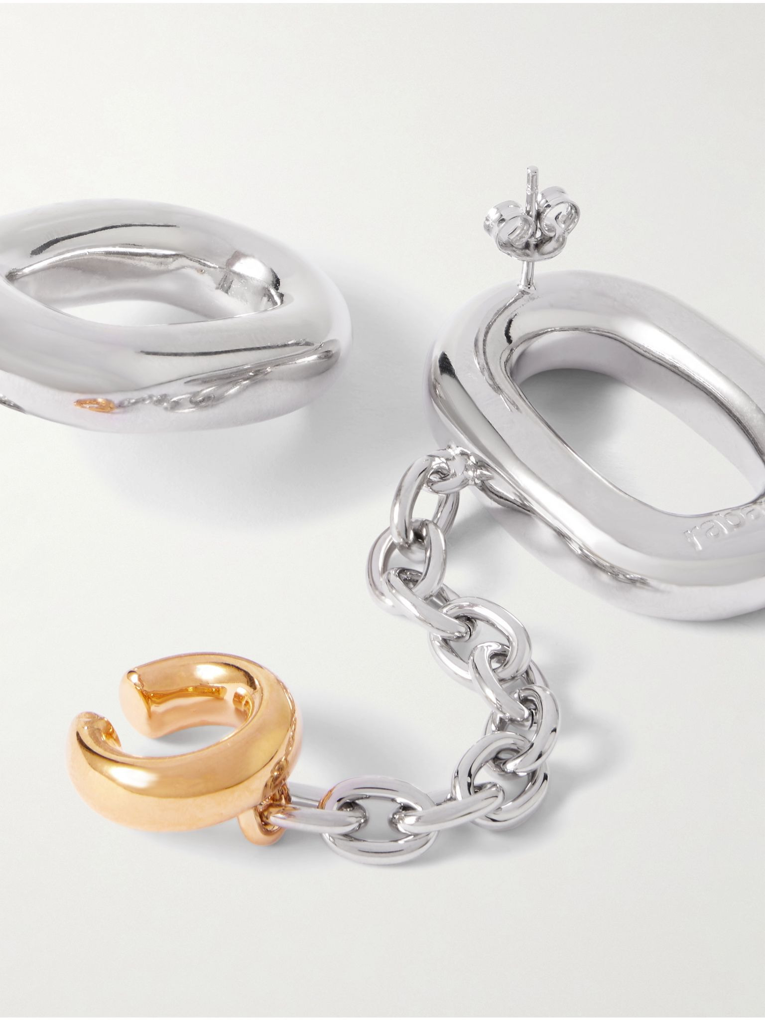 Silver and gold-tone earrings Silver - 3