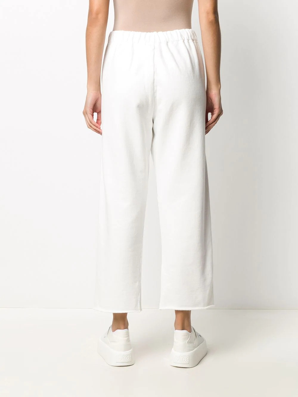 embroidered logo cropped trousers - 4