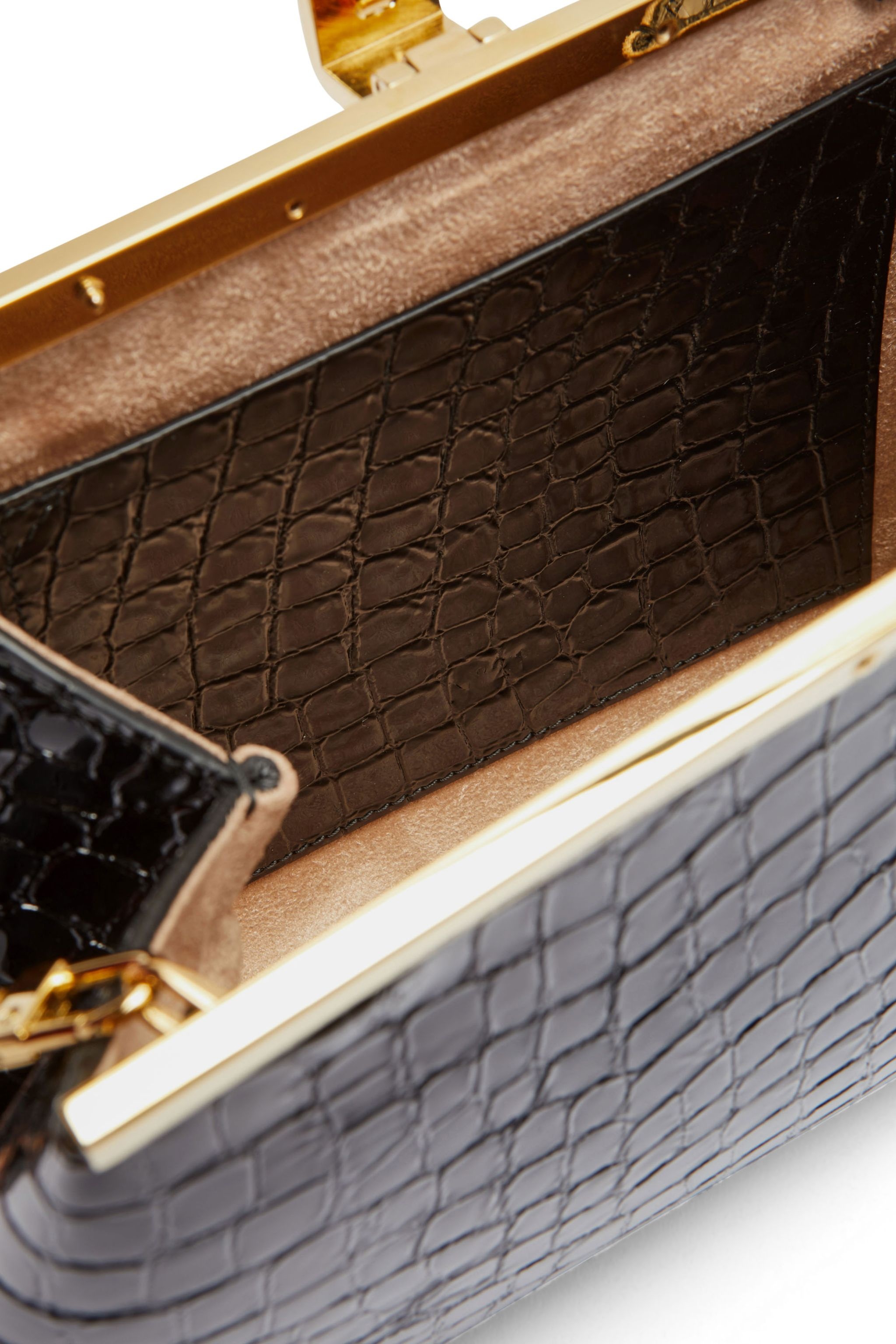 PUFFY JEANNE CROC-EFFECT LEATHER SHOULDER BAG - 5