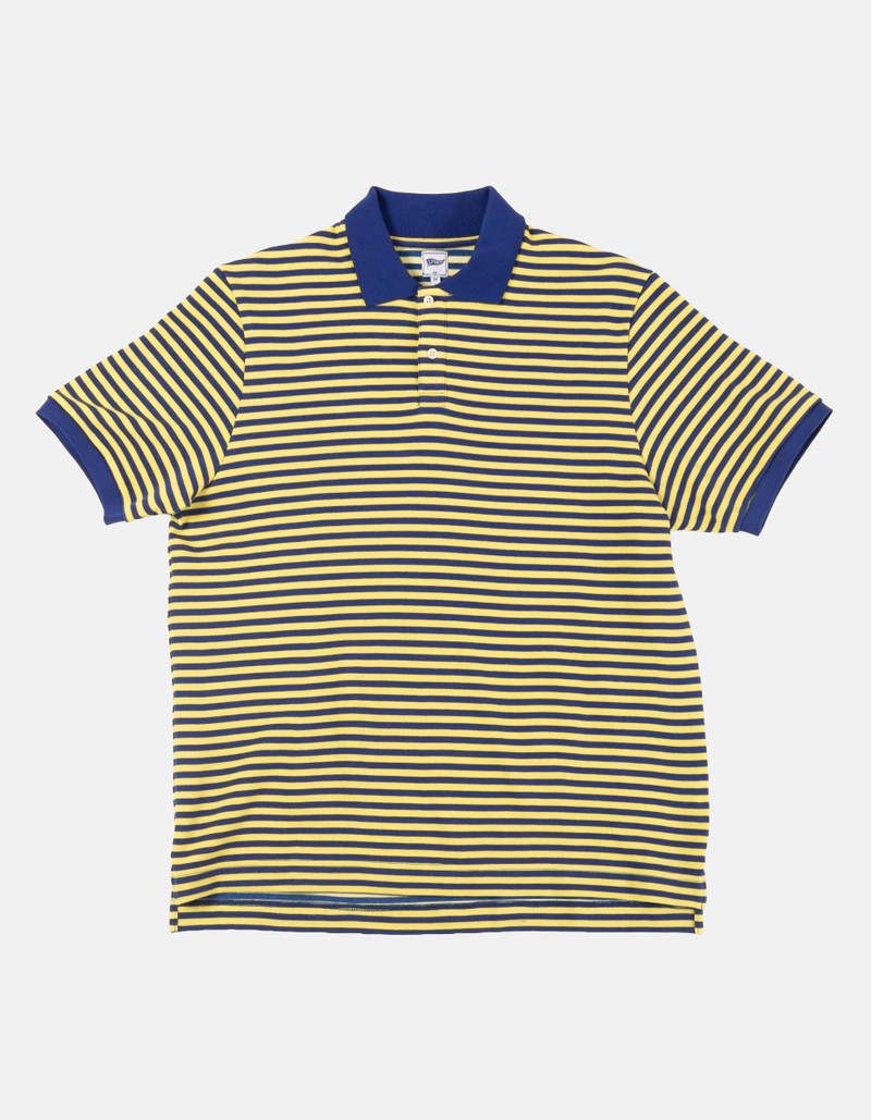 BLUE & YELLOW NARROW STRIPE POLO - TRIM FIT 1