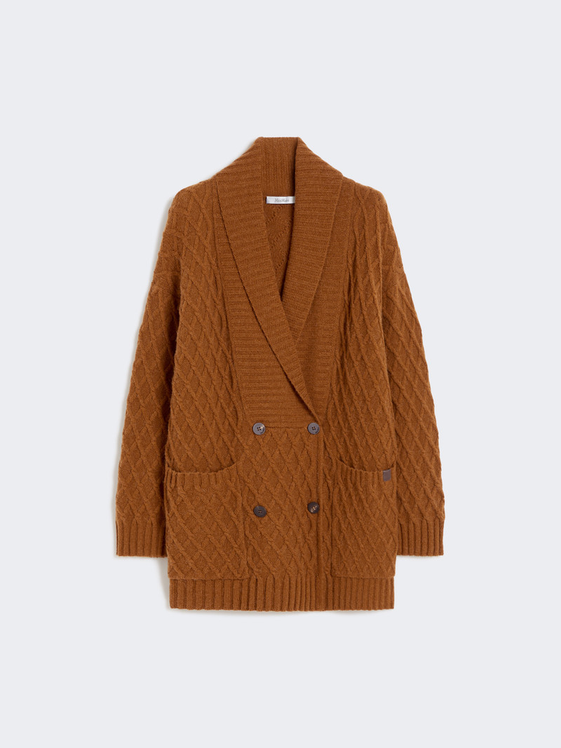 MIRCA Double-breasted camel-yarn cardigan 1