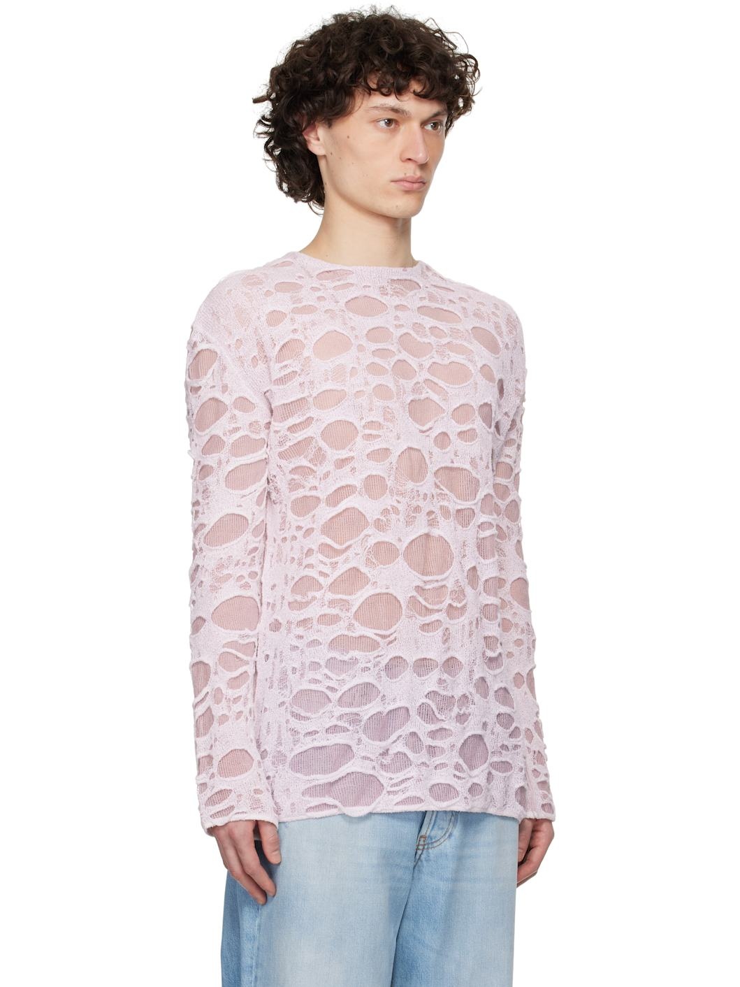 Pink & White Layered Knitted Sweater - 2