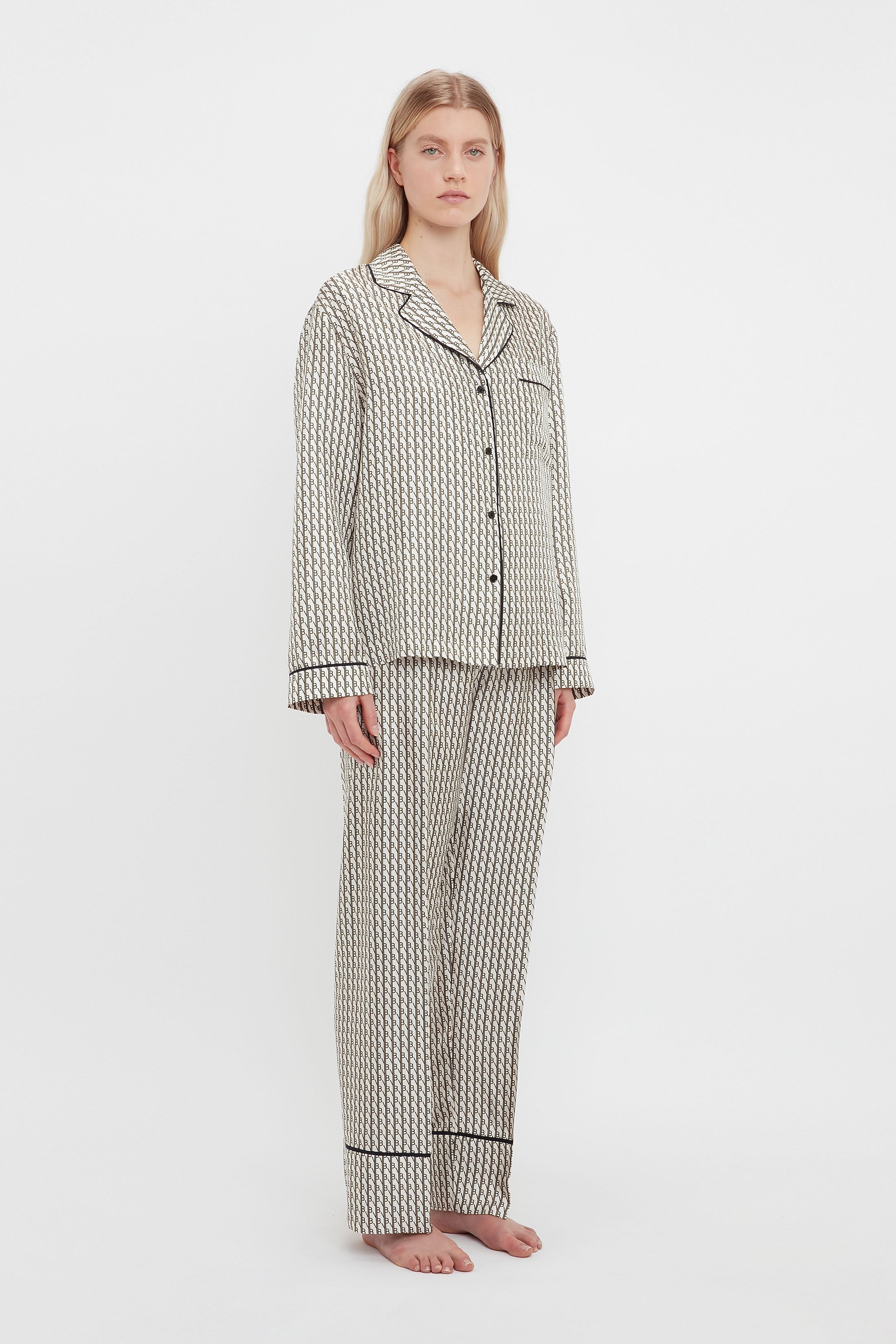 Pyjama Sleep Set In VB House Monogram Jacquard - 3