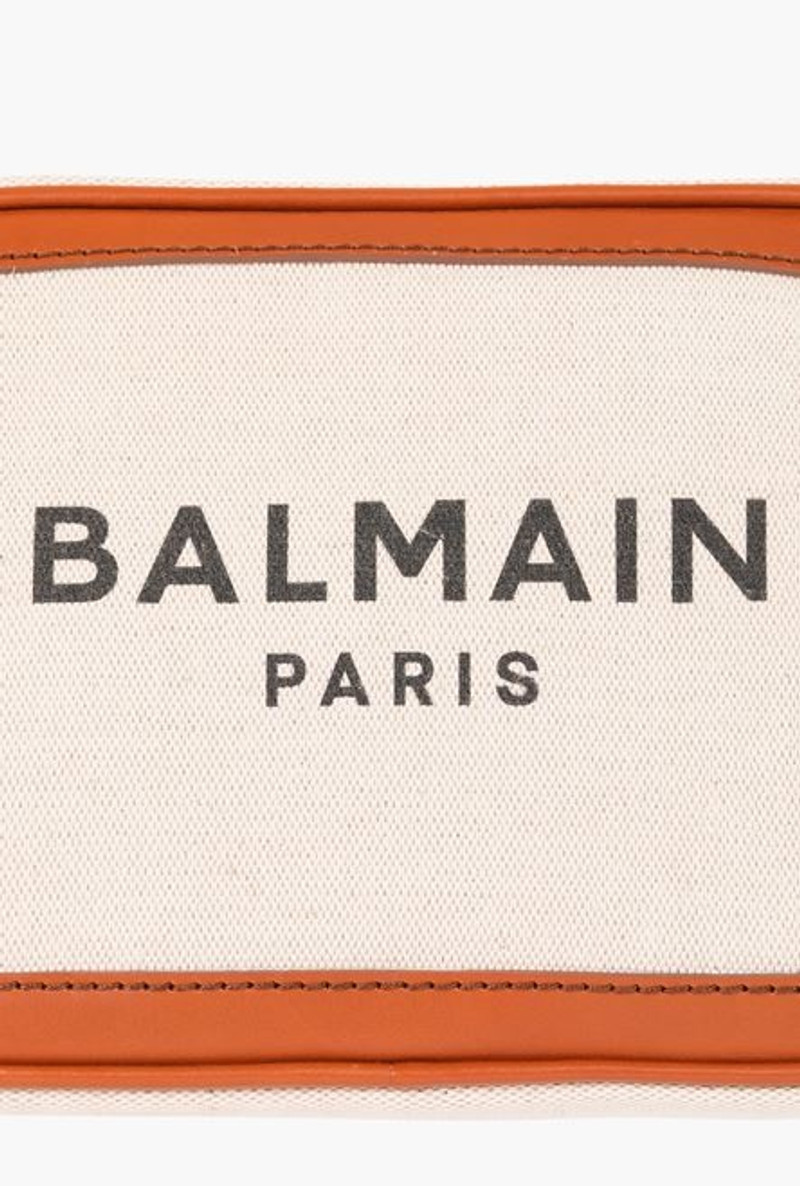 Ecru canvas B-Army 20 belt bag with brown leather panels 5