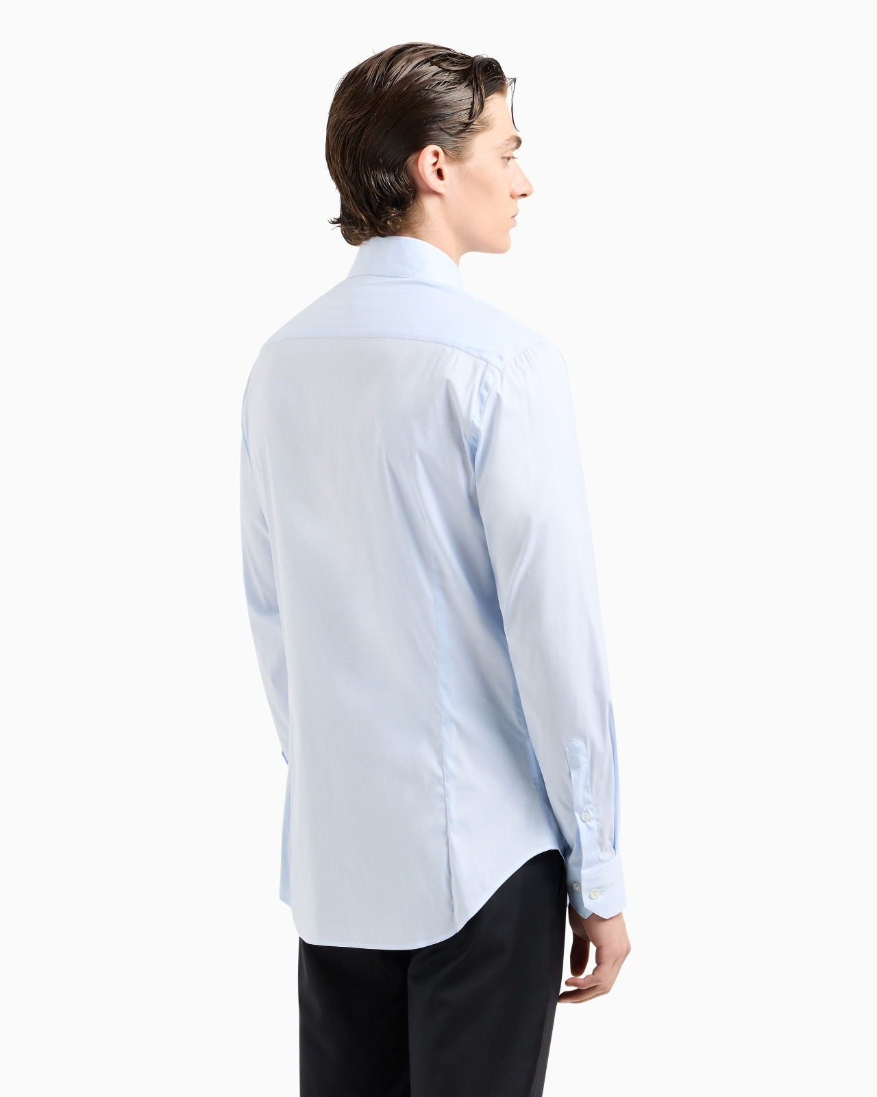 Stretch fabric shirt with collar stays - 3