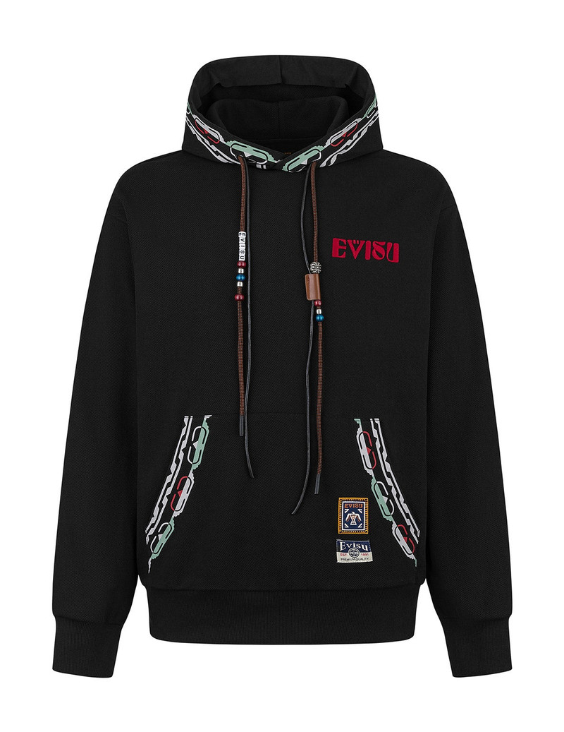 EVISU Totem Print and Embroidery Relax Fit Hoodie 9