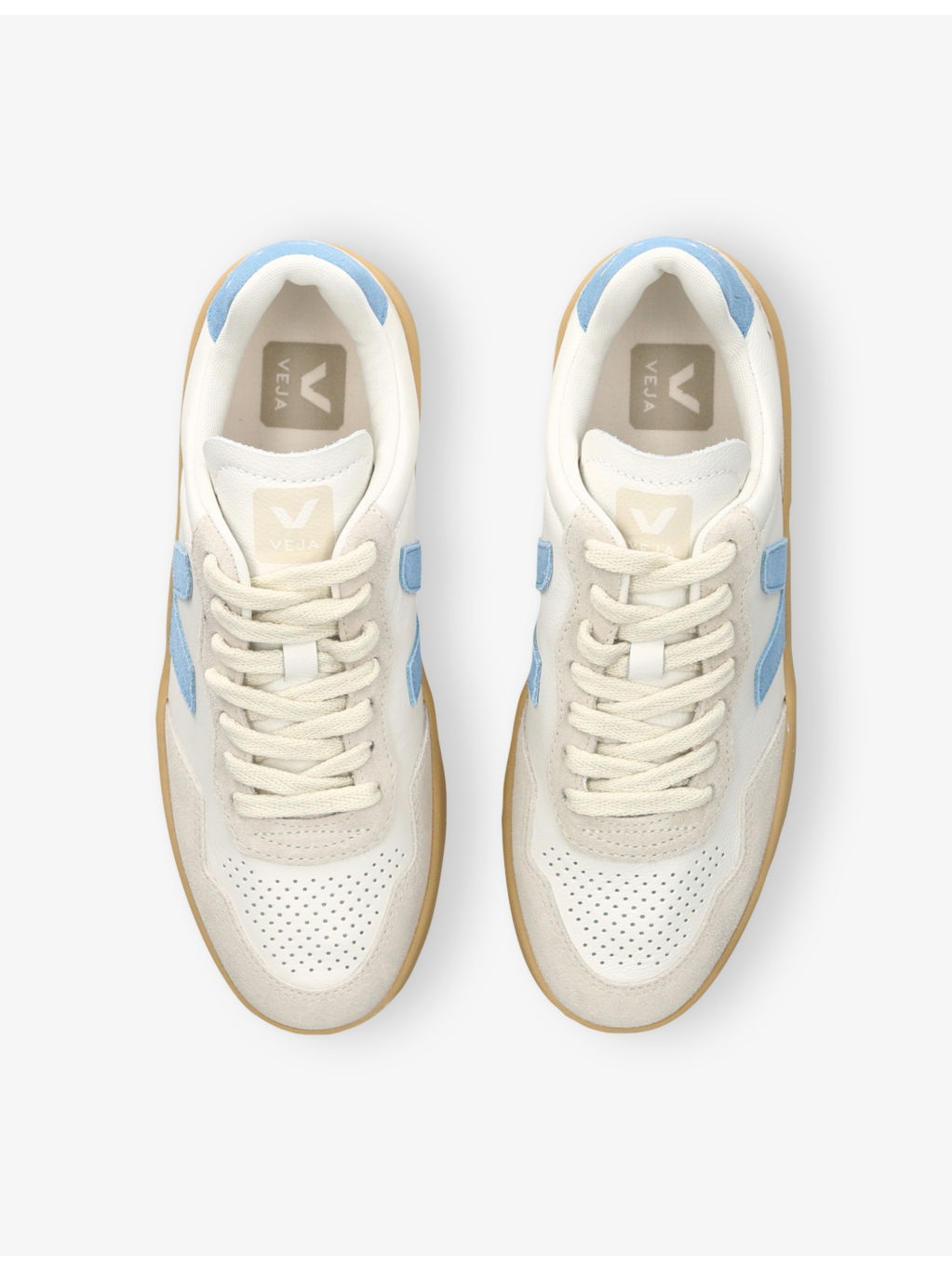 V-90 Logo-Embroidered Leather Low-Top Trainers - 2