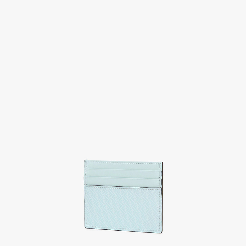 Light blue leather card holder 2