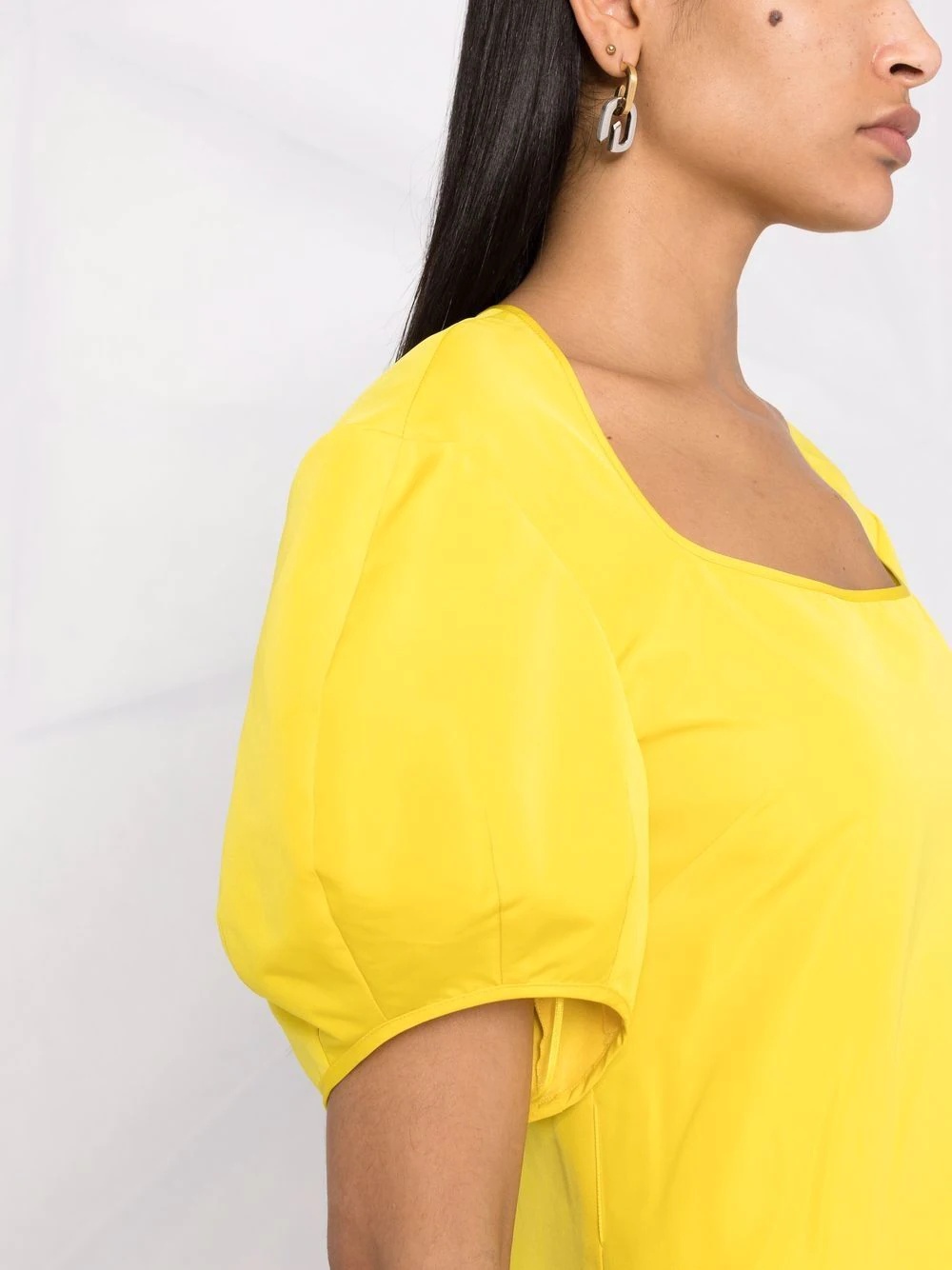 belted puff-sleeve dress - 3