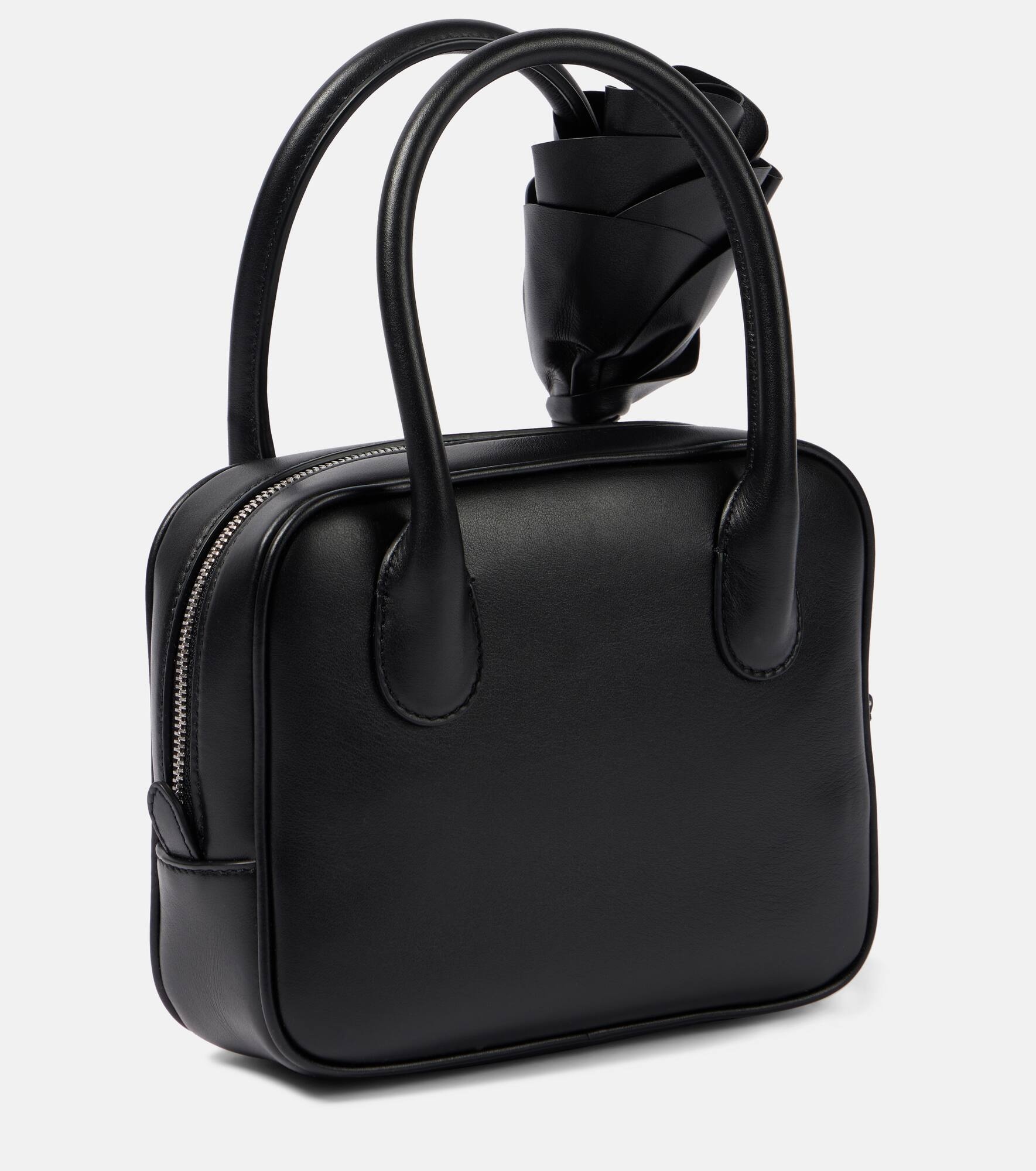 Brigette floral-appliqué leather tote bag - 4