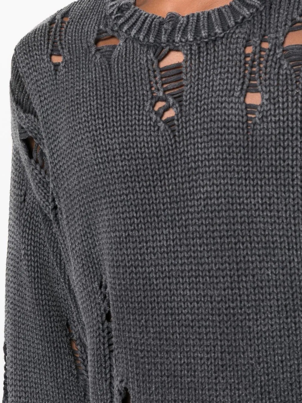 distressed-effect pullover jumper - 5