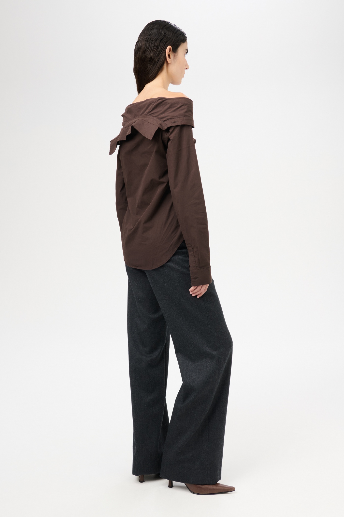 Kaonashi Shirt Hefty Brown Coarse Poplin - 5