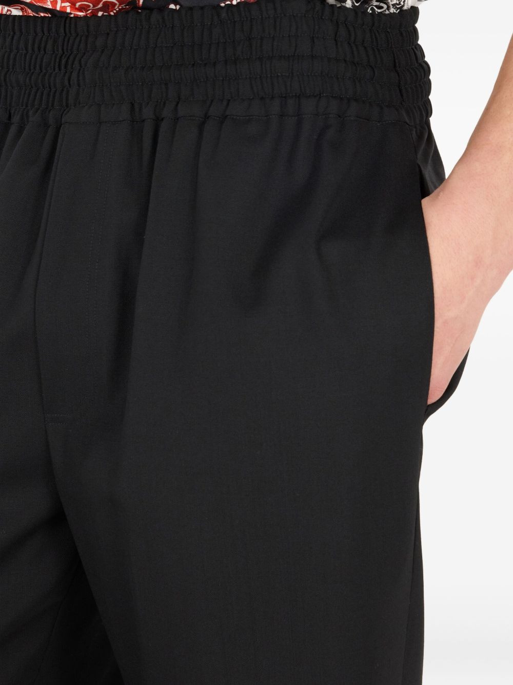 elasticated-waist virgin-wool trousers - 5