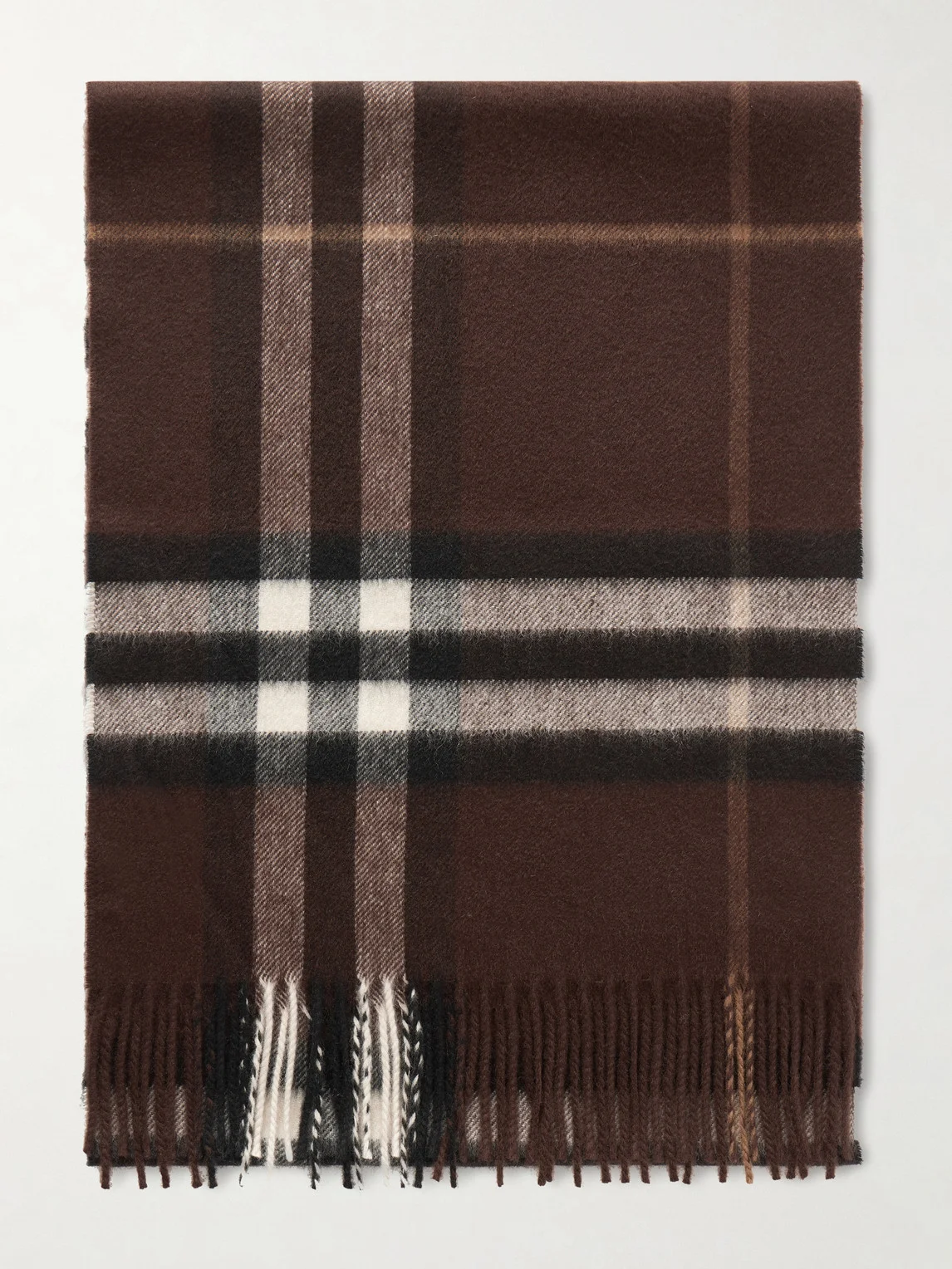 Fringed Checked Cashmere Scarf - 1