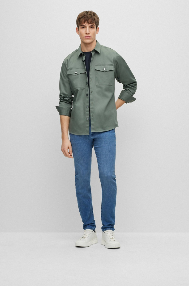 BOSS SLIM-FIT JEANS IN LIGHTWEIGHT BLUE DENIM outlook