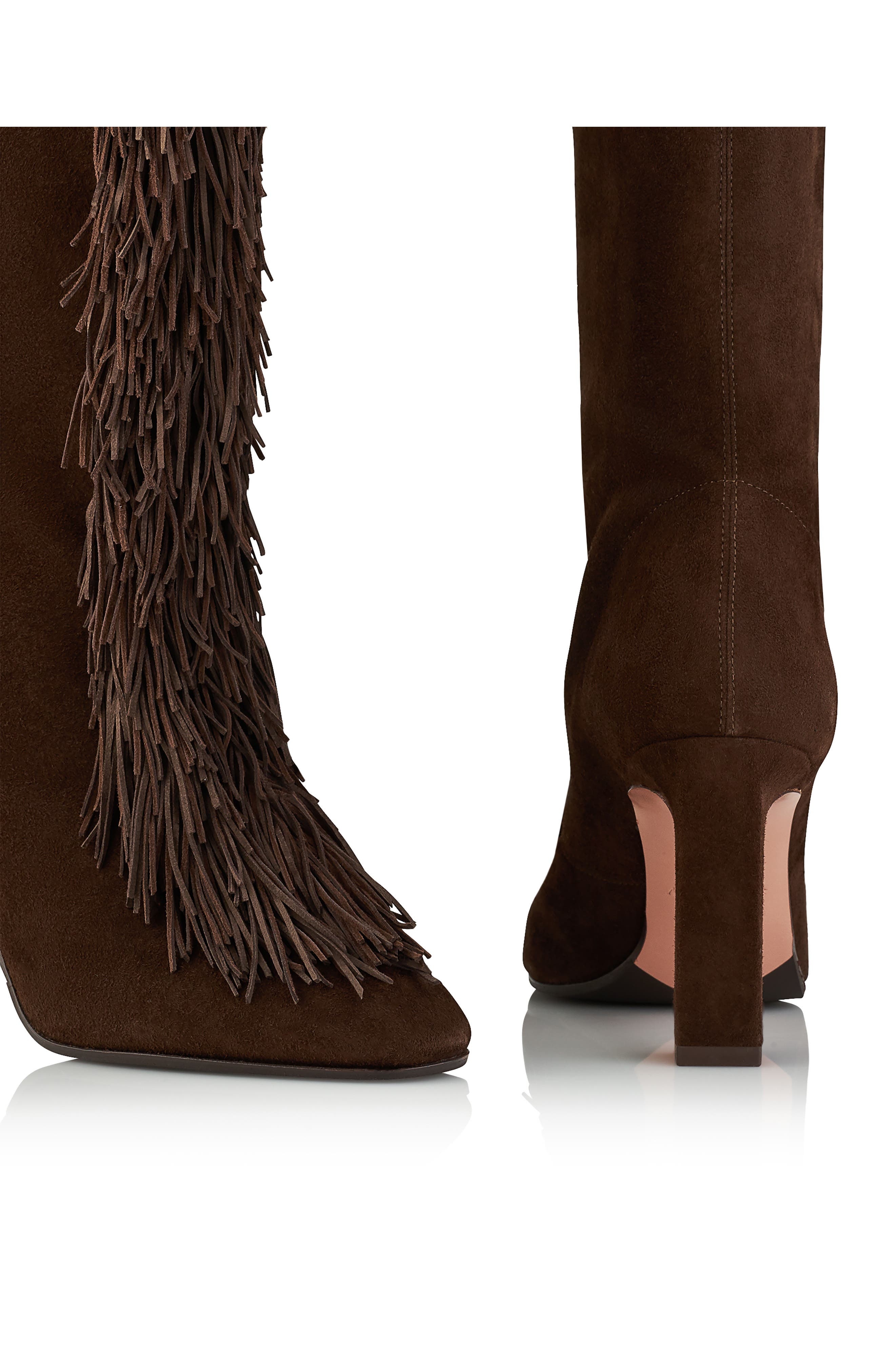 Aquazzura Gytane Fringe Front Knee High Boot in Espresso at Nordstrom - 5