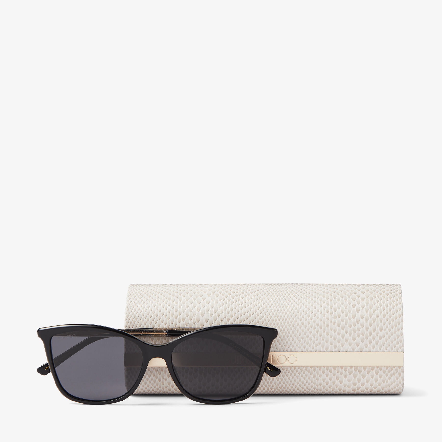 Ba
Black Square-Frame Sunglasses with Glitter Temples - 6