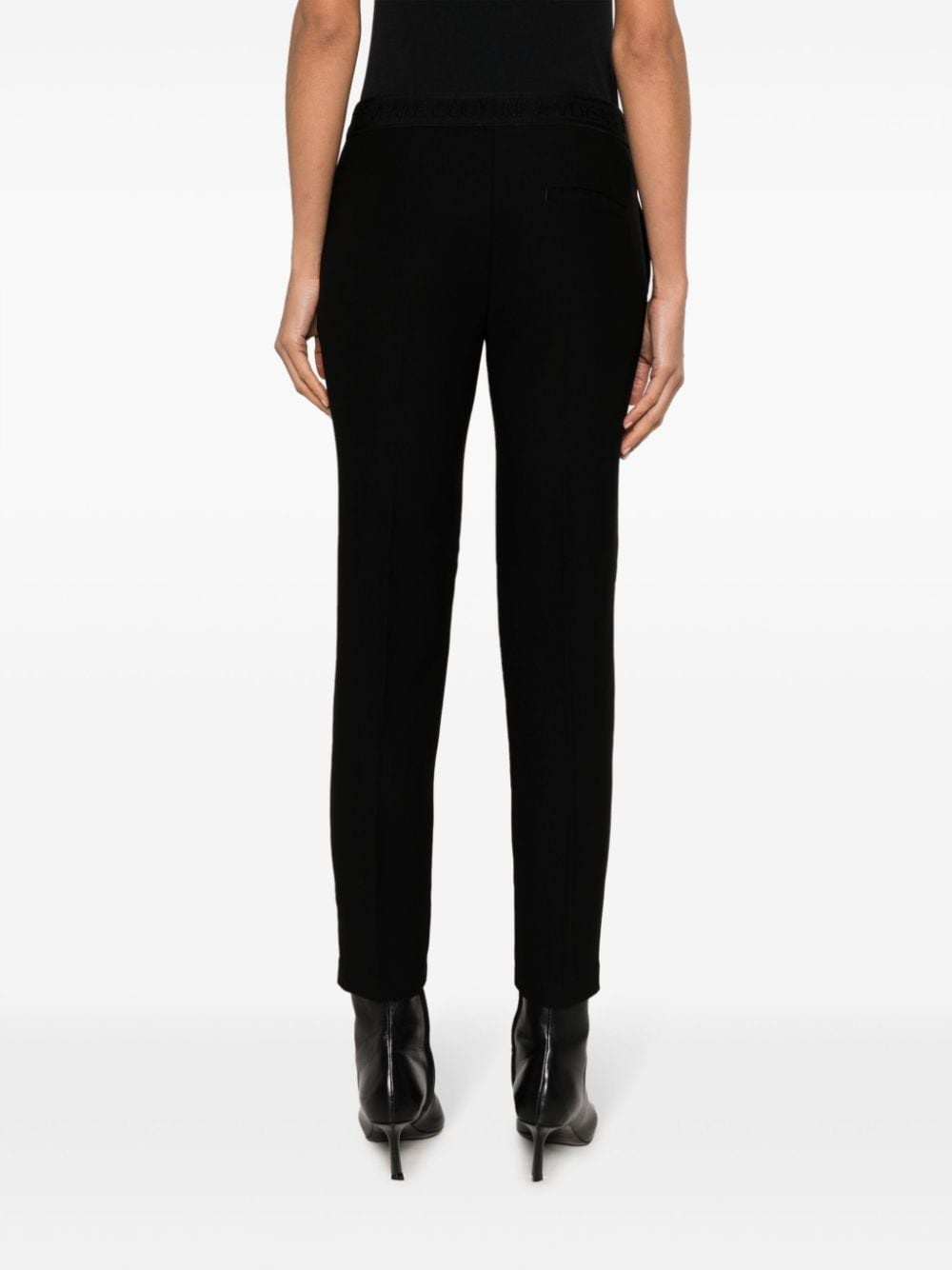 logo-waistband slim trousers - 4