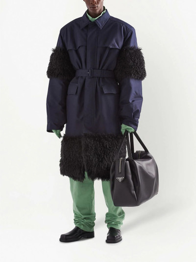 Prada mohair-insert technical raincoat outlook