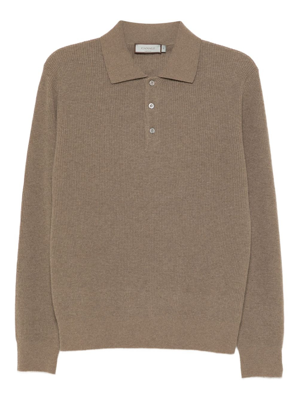 knitted polo shirt - 1