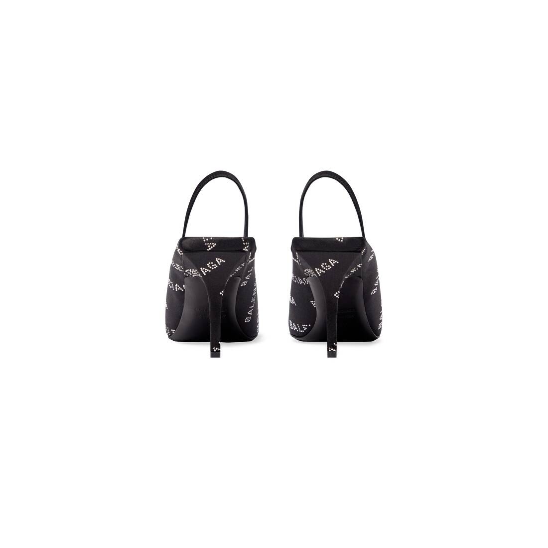 Women's Square Knife Slingback 80mm Mule With Rhinestones in Black - 5