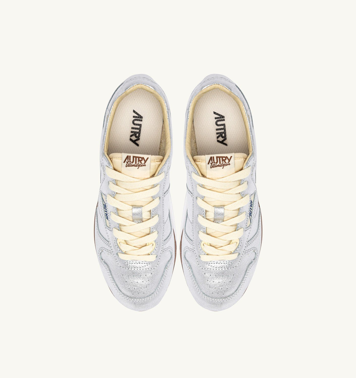 WINDSPIN SNEAKERS IN SILVER TONE LAMINATED LEATHER - 5