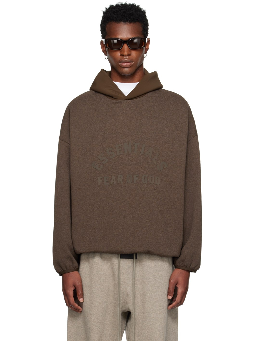 Brown Bonded Hoodie - 1