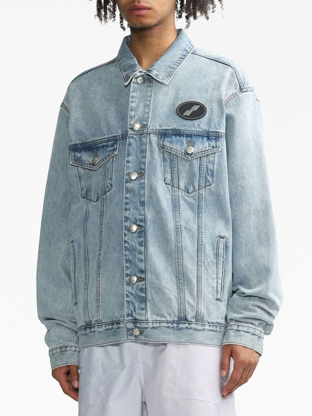 We11done Blue Faded Denim Jacket