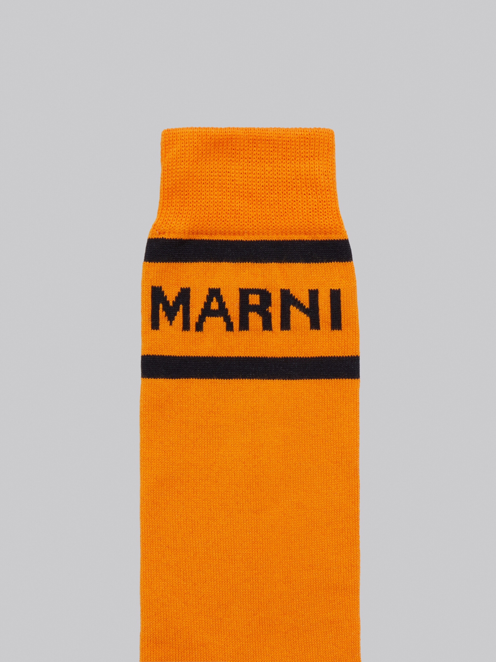 ORANGE COTTON SOCKS WITH LOGO - 3
