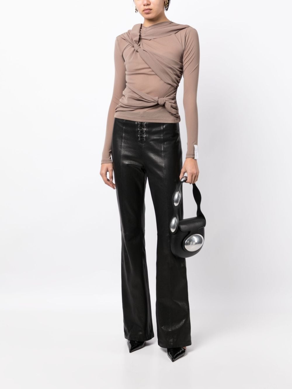 knot-detail long-sleeve top - 2