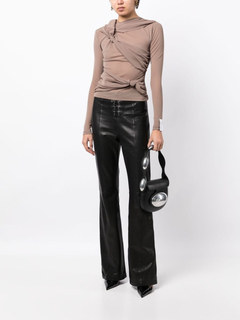 rokh knot-detail long-sleeve top outlook