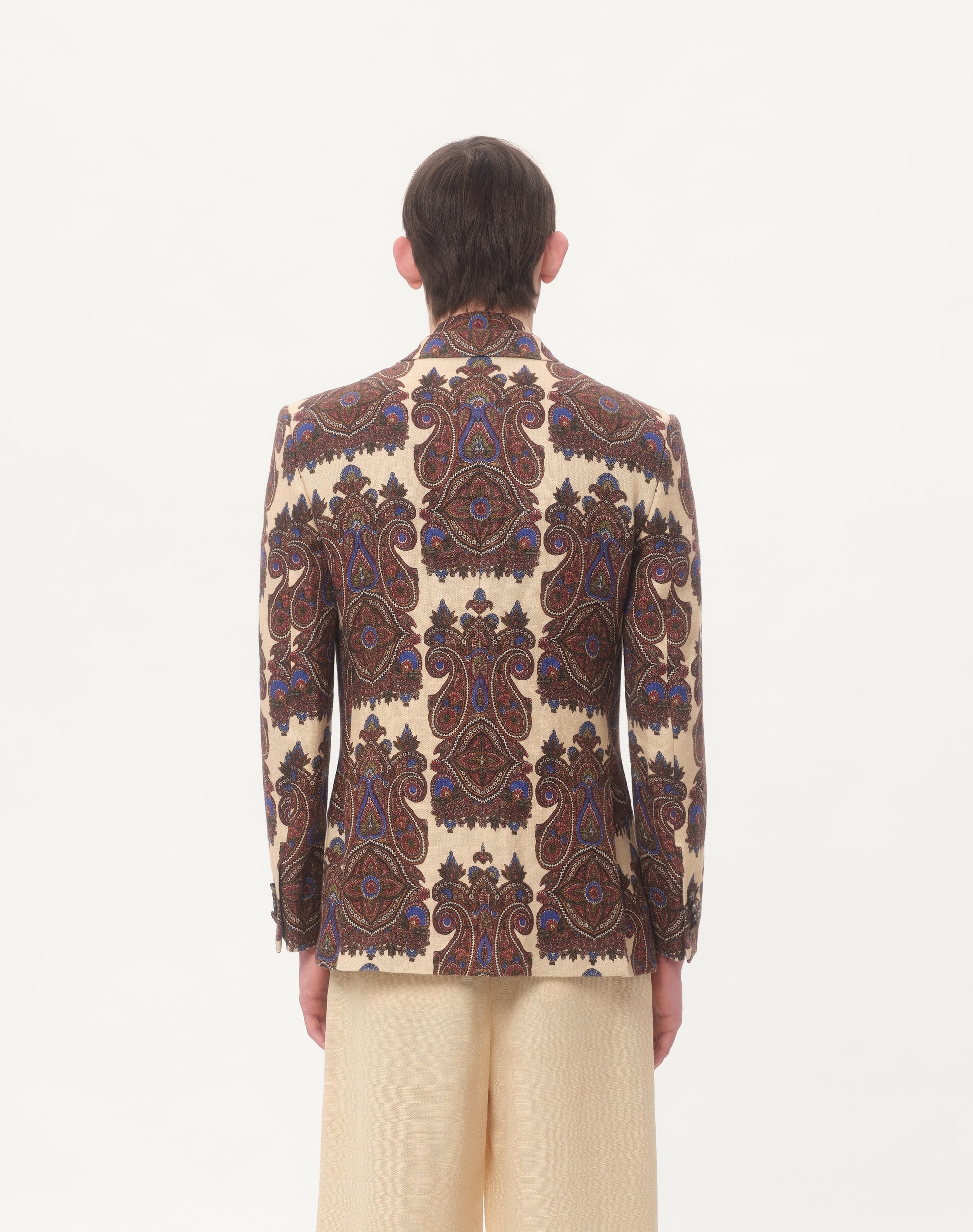 SINGLE-BREASTED JACKET IN CANAPONE WITH VOYAGE IMAGINAIRE PRINT - 7