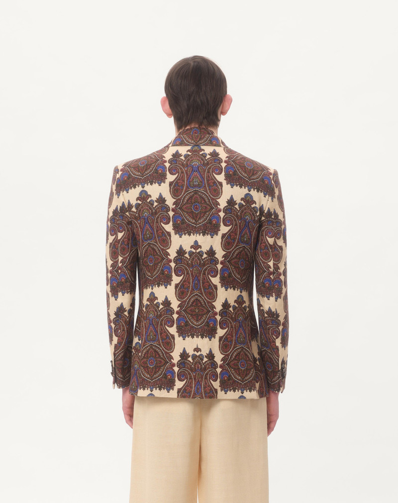 SINGLE-BREASTED JACKET IN CANAPONE WITH VOYAGE IMAGINAIRE PRINT 7
