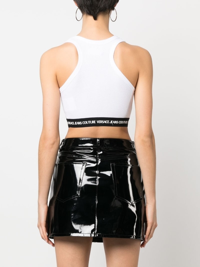 logo-print cropped tank top - 4