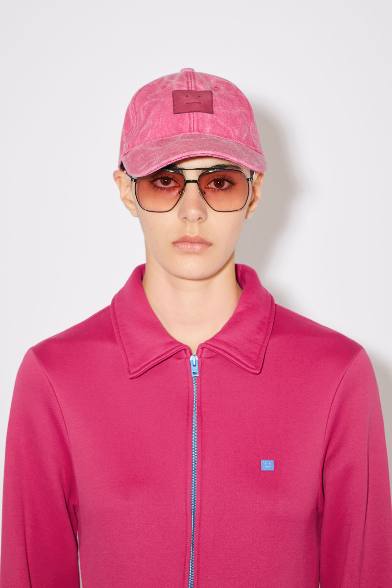 Acne Studios Leather baseball cap - Fuchsia pink outlook