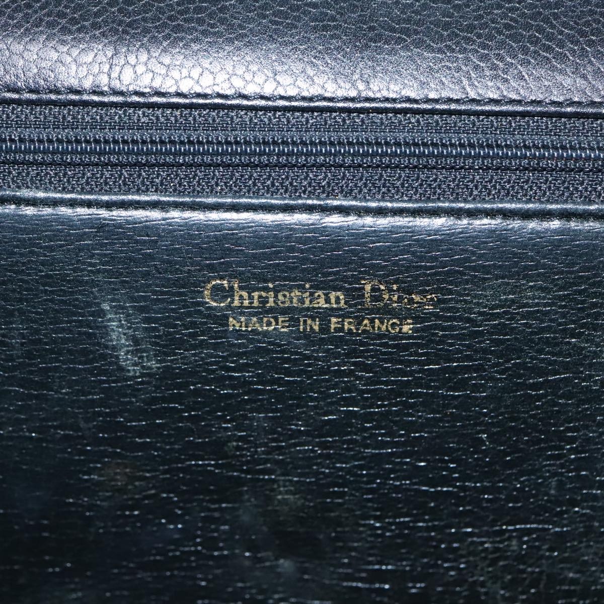 DIOR Hand Bag Leather Black Gold - 14