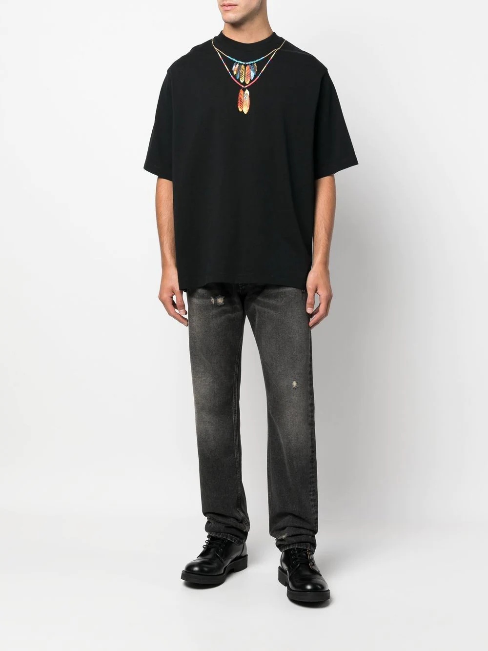 Cross distressed denim jeans - 2