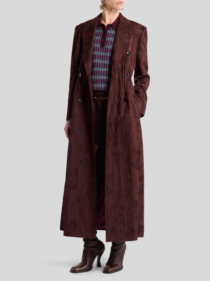 Etro DOUBLE-BREASTED COAT WITH FLORAL EMBROIDERY outlook