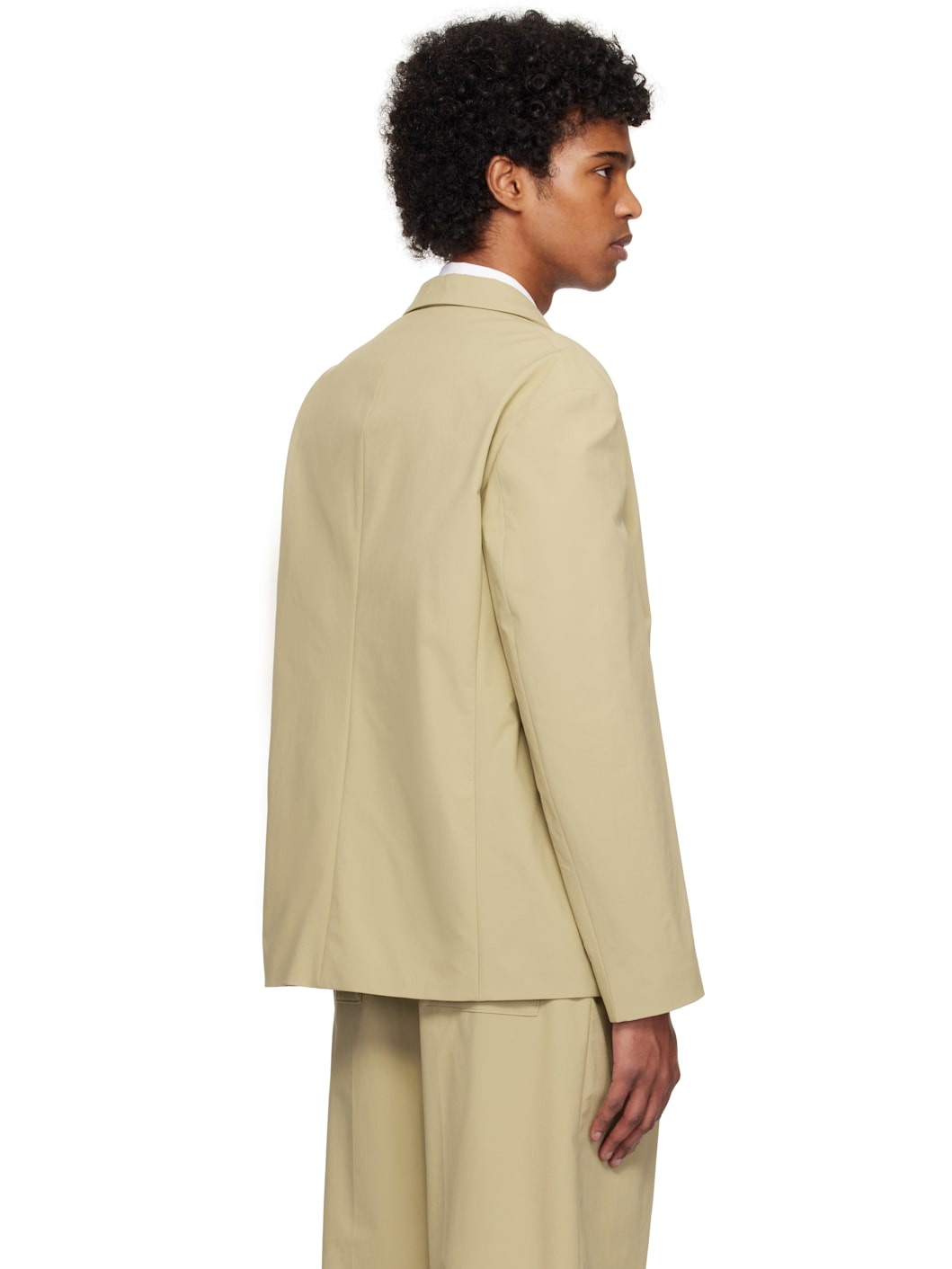 Beige Modern-Fit Blazer - 3