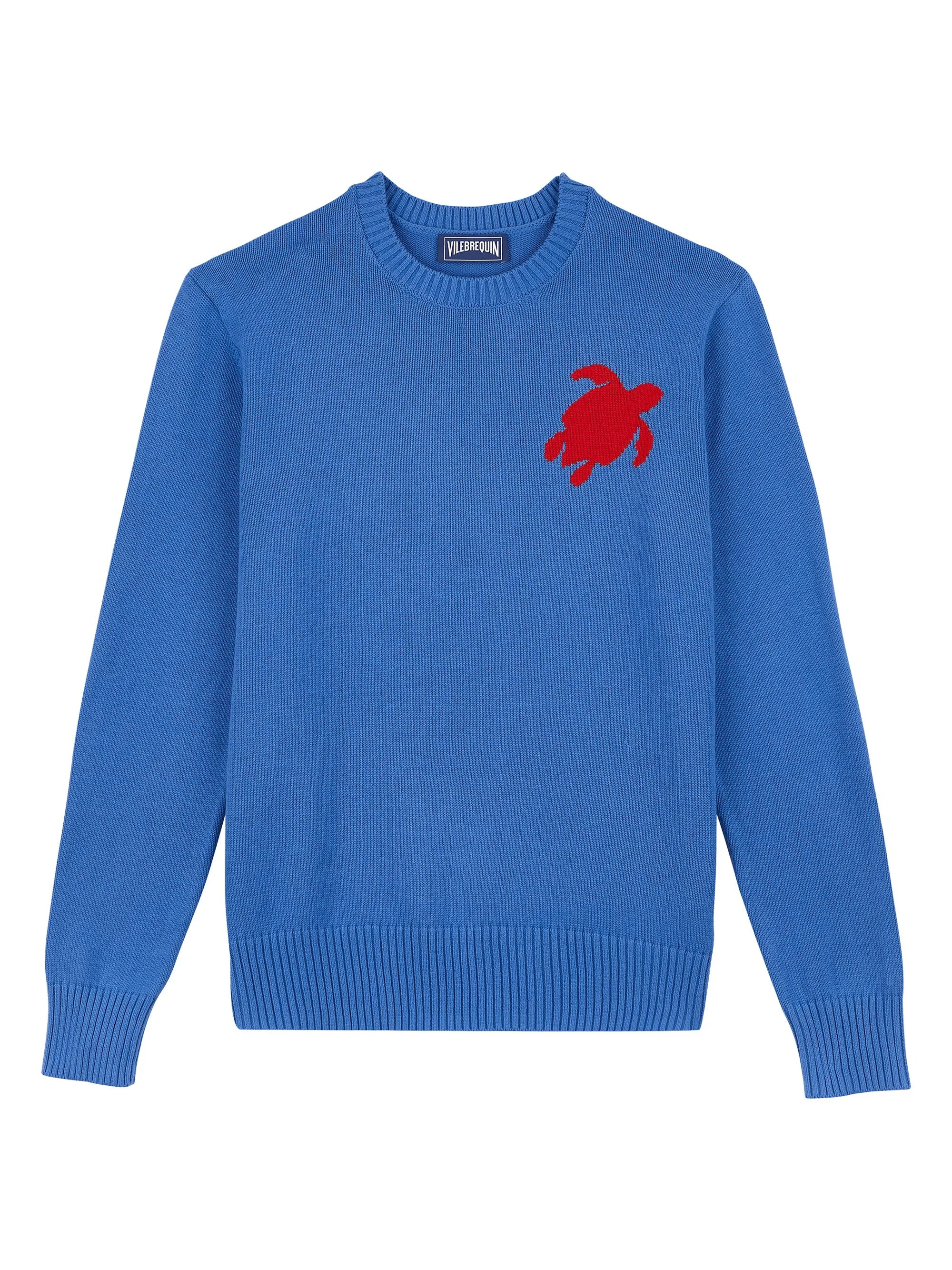 Men's Rayol Logo Cotton-Blend Crewneck Sweater - Sea Blue - 1
