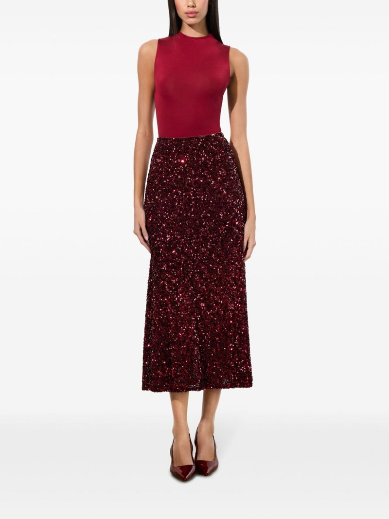 Alice + Olivia sequin-embellished flared skirt outlook