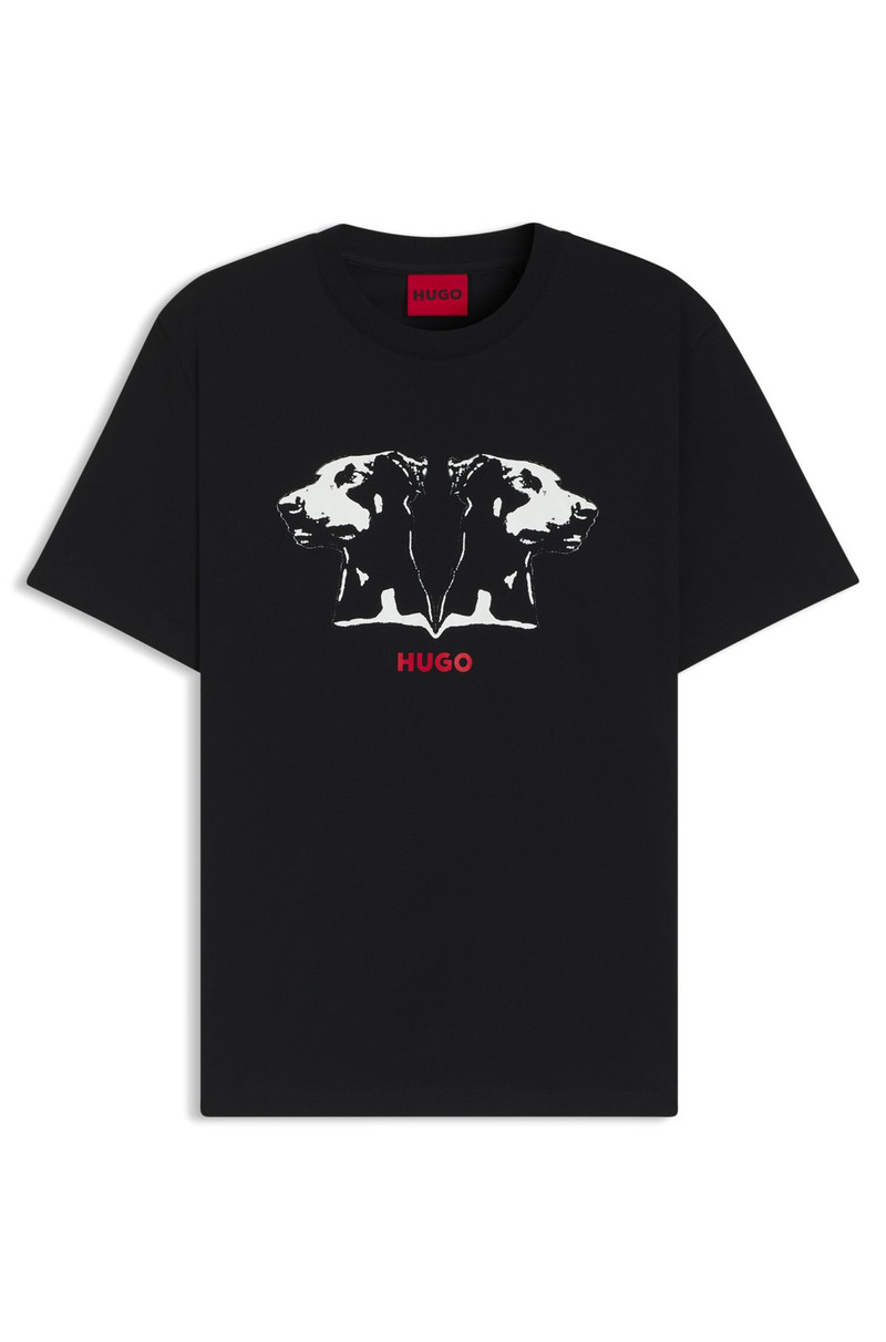 COTTON JERSEY T-SHIRT WITH MIXED-PRINT LOGO 1