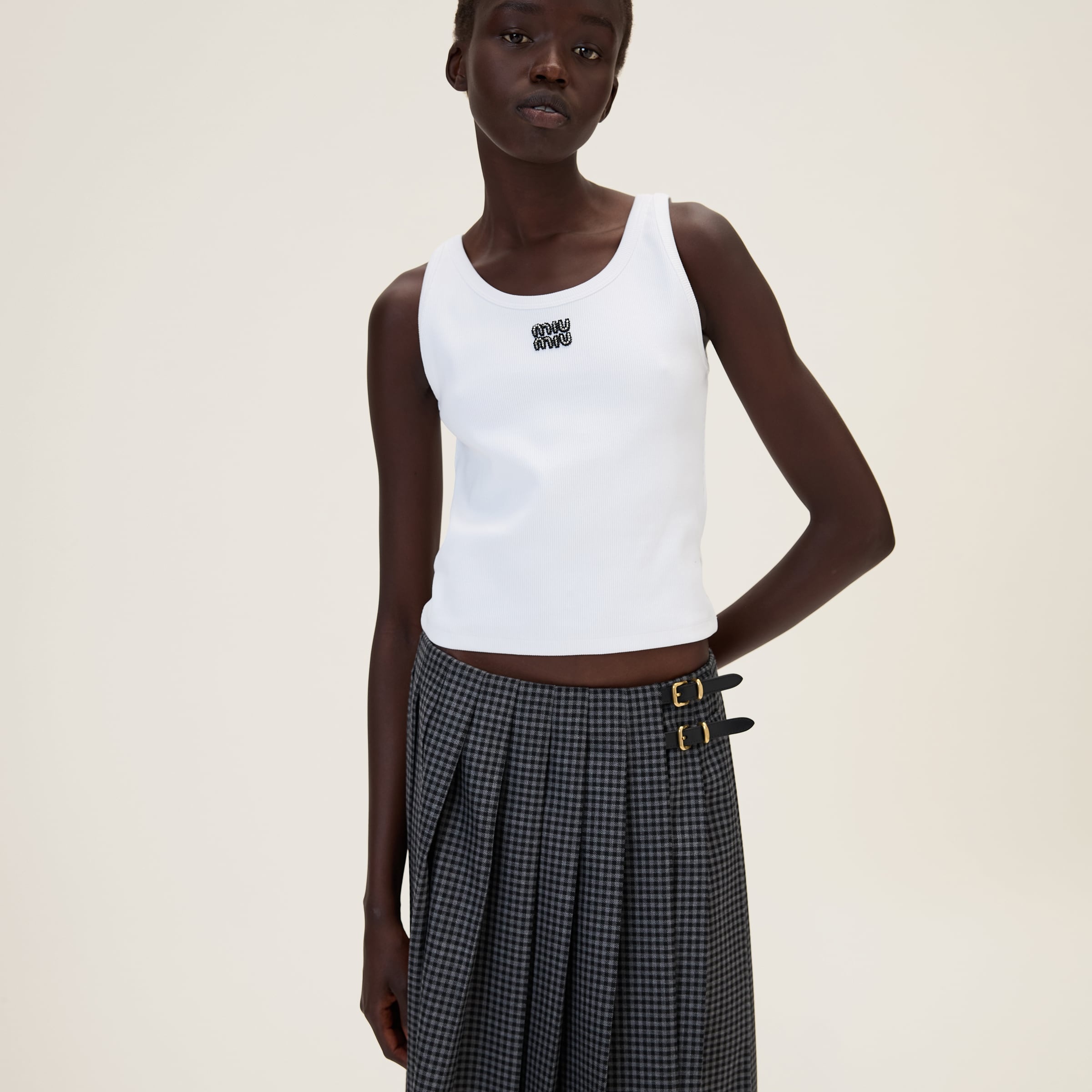 Ribbed jersey top - 2