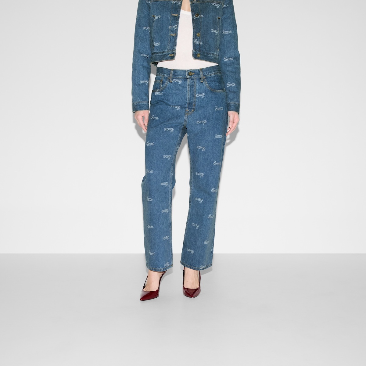 Low waist cropped denim pant - 3