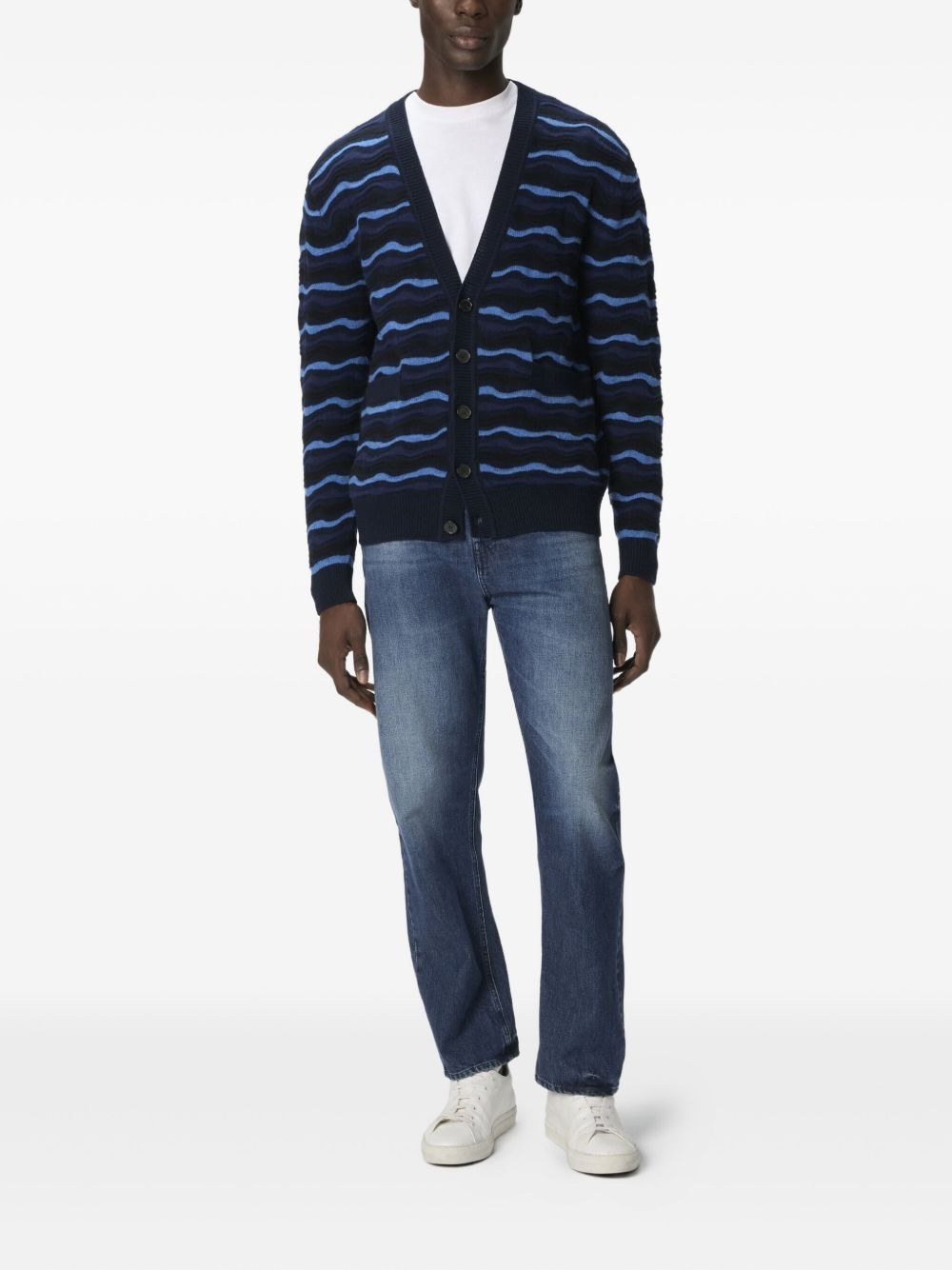 wave-pattern cardigan - 2