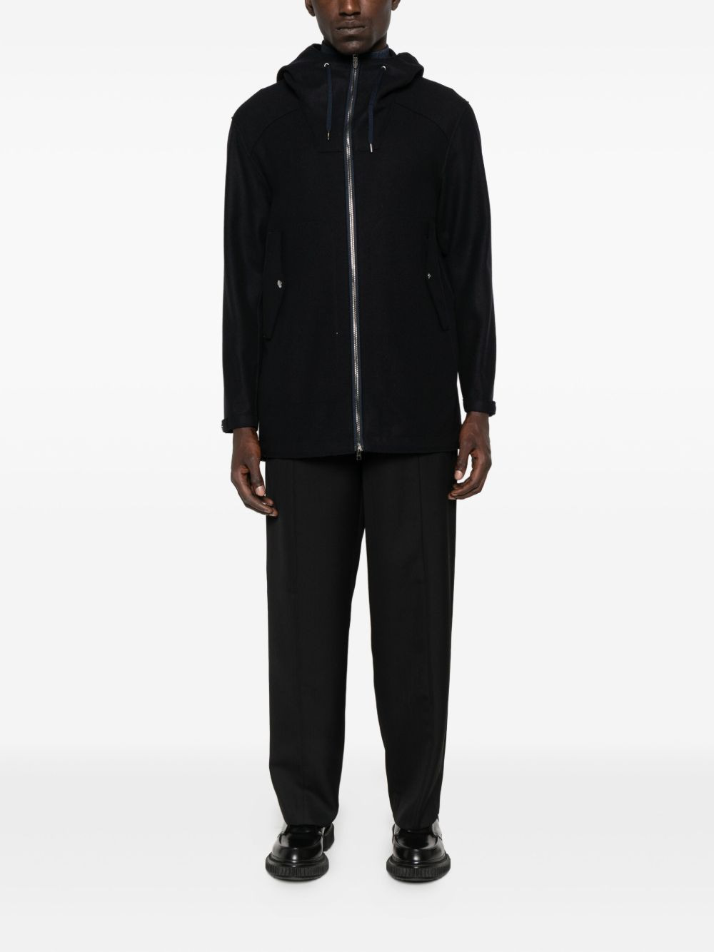 hooded zip-front coat - 2